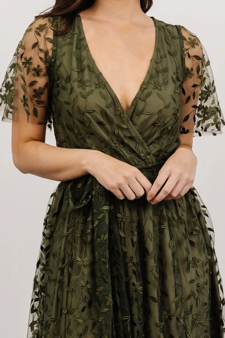 BB Custom Marseille Embossed Maxi Dress | Olive 7 BB Custom Marseille Embossed Maxi Dress | Olive