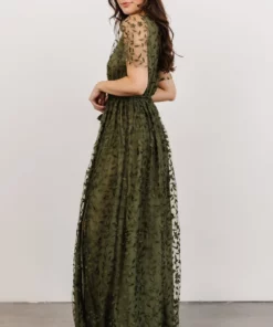 BB Custom Marseille Embossed Maxi Dress | Olive 11 BB Custom Marseille Embossed Maxi Dress | Olive