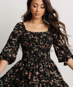 BB Custom Marta Smocked Midi Dress | Black Floral Dresses 17 BB Custom Marta Smocked Midi Dress | Black Floral Dresses