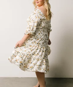 BB Custom Dresses Marta Smocked Midi Dress | Golden Floral