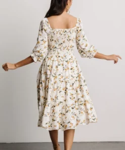 BB Custom Dresses Marta Smocked Midi Dress | Golden Floral