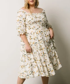 BB Custom Dresses Marta Smocked Midi Dress | Golden Floral