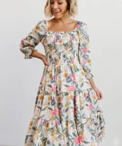 BB Custom Dresses Marta Smocked Midi Dress | Multi Floral