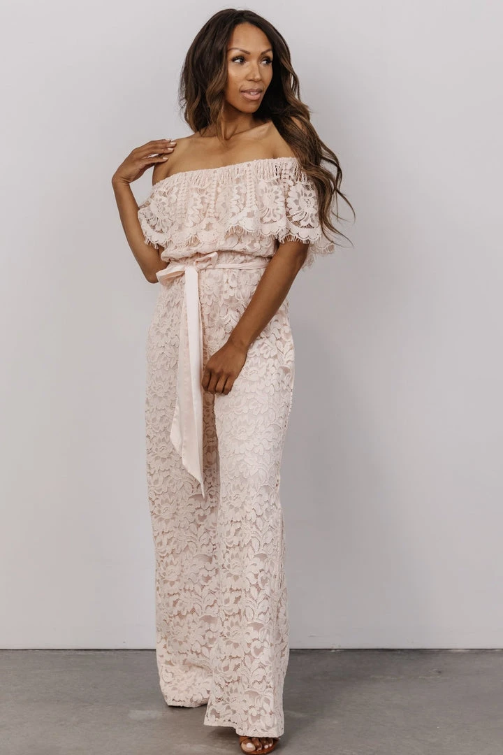 RR Maryn Lace Jumpsuit | Blush 1 RR Maryn Lace Jumpsuit | Blush