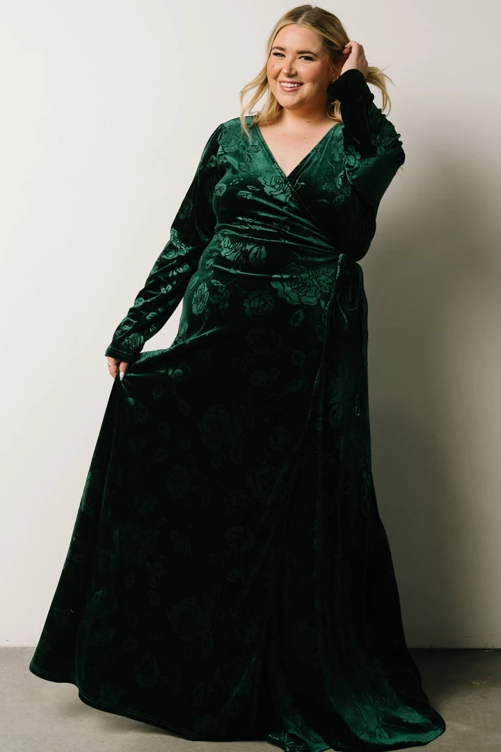 BB Custom Maxi Dresses Matthews Embossed Velvet Maxi Dress | Emerald 9 BB Custom Maxi Dresses Matthews Embossed Velvet Maxi Dress | Emerald