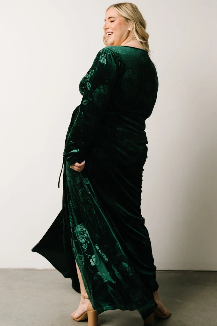 BB Custom Maxi Dresses Matthews Embossed Velvet Maxi Dress | Emerald 6 BB Custom Maxi Dresses Matthews Embossed Velvet Maxi Dress | Emerald