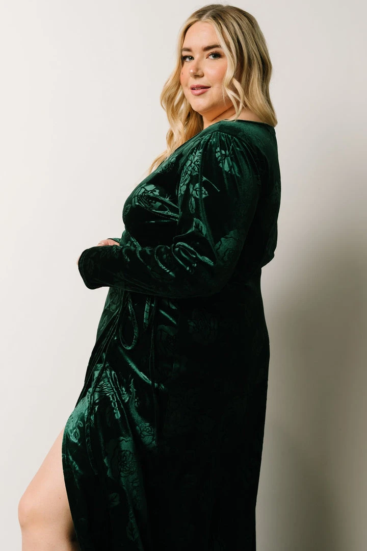 BB Custom Maxi Dresses Matthews Embossed Velvet Maxi Dress | Emerald 10 BB Custom Maxi Dresses Matthews Embossed Velvet Maxi Dress | Emerald