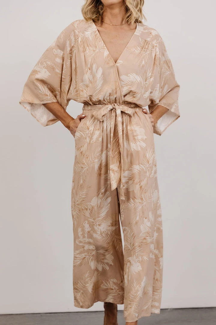 DF Maxwell Jumpsuit | Natural Palm Print Boho 5 DF Maxwell Jumpsuit | Natural Palm Print Boho