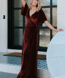 BB Custom Meghan Velvet Wrap Maxi Dress | Bronze Dresses 19 BB Custom Meghan Velvet Wrap Maxi Dress | Bronze Dresses