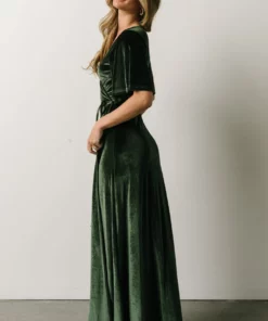 BB Custom Dresses Meghan Velvet Wrap Maxi Dress | Deep Green 20 BB Custom Dresses Meghan Velvet Wrap Maxi Dress | Deep Green