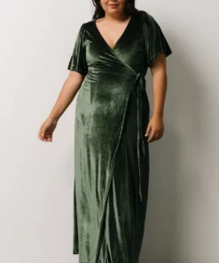 BB Custom Dresses Meghan Velvet Wrap Maxi Dress | Deep Green 18 BB Custom Dresses Meghan Velvet Wrap Maxi Dress | Deep Green