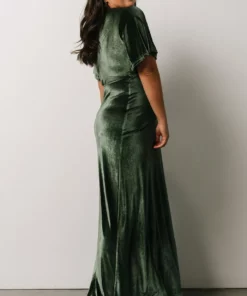 BB Custom Dresses Meghan Velvet Wrap Maxi Dress | Deep Green 22 BB Custom Dresses Meghan Velvet Wrap Maxi Dress | Deep Green