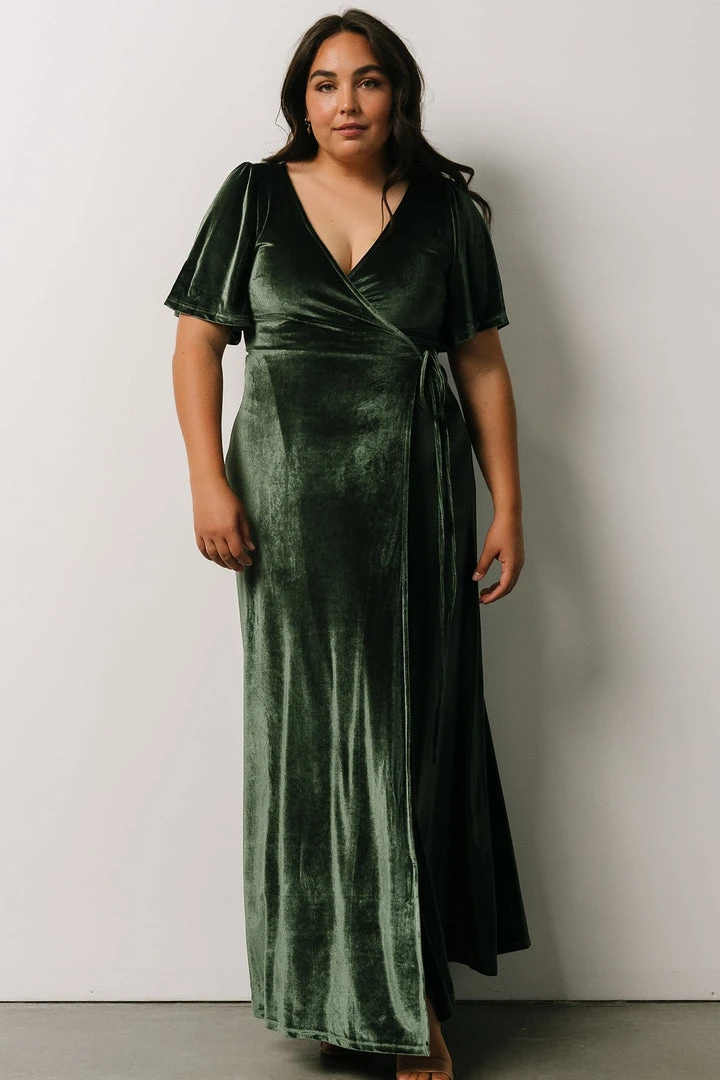 BB Custom Dresses Meghan Velvet Wrap Maxi Dress | Deep Green 11 BB Custom Dresses Meghan Velvet Wrap Maxi Dress | Deep Green