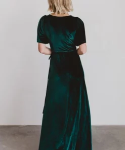 BB Custom Meghan Velvet Wrap Maxi Dress | Emerald Dresses
