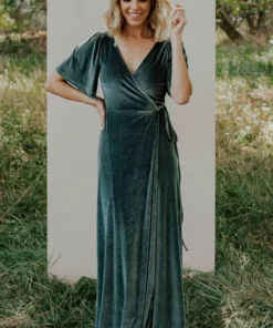 BB Custom Meghan Velvet Wrap Maxi Dress | Eucalyptus Dresses 11 BB Custom Meghan Velvet Wrap Maxi Dress | Eucalyptus Dresses