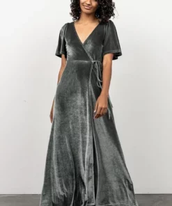 BB Custom Meghan Velvet Wrap Maxi Dress | Eucalyptus Dresses 12 BB Custom Meghan Velvet Wrap Maxi Dress | Eucalyptus Dresses