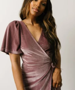 BB Custom Meghan Velvet Wrap Maxi Dress | Orchid Dresses