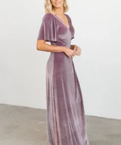 BB Custom Meghan Velvet Wrap Maxi Dress | Orchid Dresses