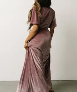 BB Custom Meghan Velvet Wrap Maxi Dress | Orchid Dresses