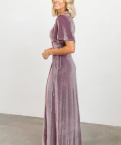 BB Custom Meghan Velvet Wrap Maxi Dress | Orchid Dresses