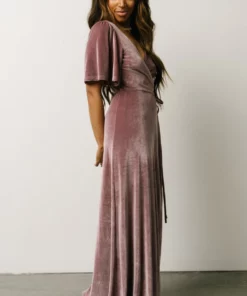BB Custom Meghan Velvet Wrap Maxi Dress | Orchid Dresses