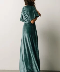 BB Custom Meghan Velvet Wrap Maxi Dress | Persian Blue