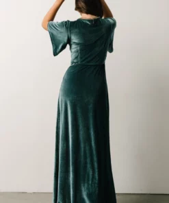 BB Custom Meghan Velvet Wrap Maxi Dress | Persian Blue