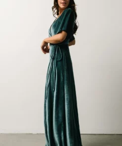 BB Custom Meghan Velvet Wrap Maxi Dress | Persian Blue