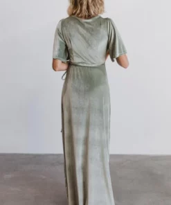 BB Custom Meghan Velvet Wrap Maxi Dress | Sage Dresses