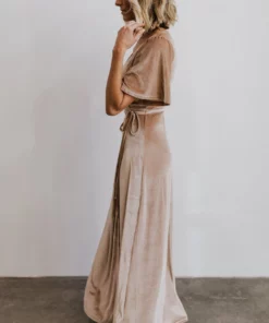 BB Custom Dresses Meghan Velvet Wrap Maxi Dress | Shell