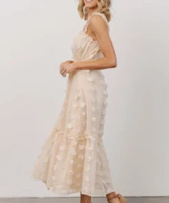 FT Dresses Melody Swiss Dot Midi Dress | Vintage Cream 14 FT Dresses Melody Swiss Dot Midi Dress | Vintage Cream