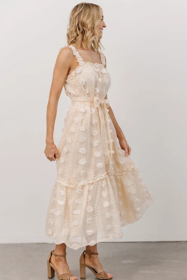 FT Dresses Melody Swiss Dot Midi Dress | Vintage Cream 2 FT Dresses Melody Swiss Dot Midi Dress | Vintage Cream