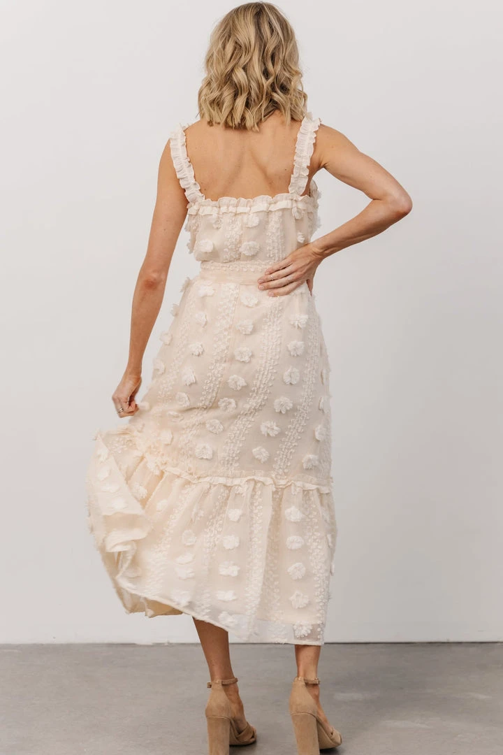 FT Dresses Melody Swiss Dot Midi Dress | Vintage Cream 3 FT Dresses Melody Swiss Dot Midi Dress | Vintage Cream