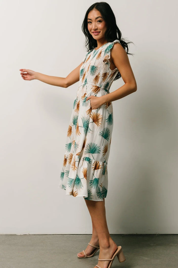 HAY Micah Tropical Midi Dress | Ivory 3 HAY Micah Tropical Midi Dress | Ivory