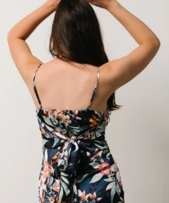 DF Dresses Midnight Tropics Satin Dress | Deep Blue Floral 11 DF Dresses Midnight Tropics Satin Dress | Deep Blue Floral