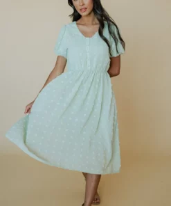 POL Mila Swiss Dot Dress | Sage Dresses