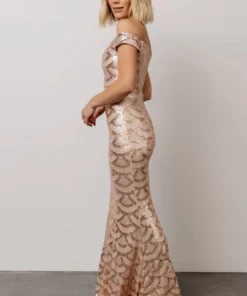 RR Milan Sequin Gown | Rose Gold Dresses