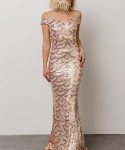 RR Milan Sequin Gown | Rose Gold Dresses