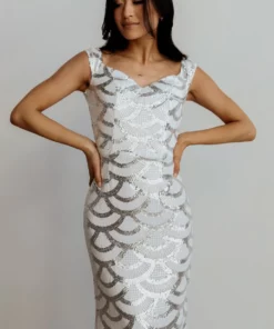 RR Dresses Milan Sequin Gown | White + Silver 17 RR Dresses Milan Sequin Gown | White + Silver