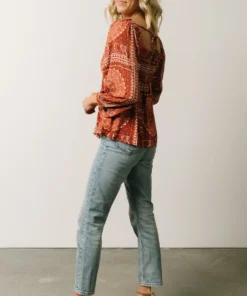 Millie Blouse | Crimson Print