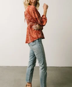 Millie Blouse | Crimson Print