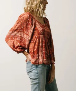 Millie Blouse | Crimson Print