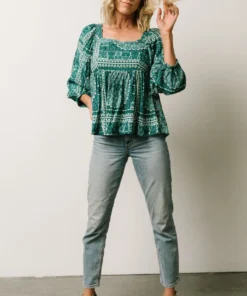 Millie Blouse | Jade Print Boho