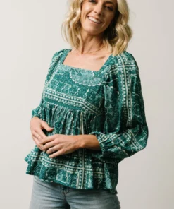 Millie Blouse | Jade Print Boho