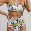 EN Milos High Waist Tie Bikini Bottom | Lemon Print Swim