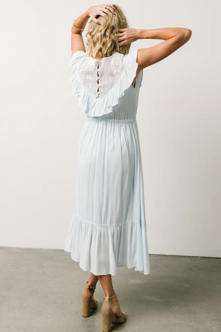 IL Misty Lace Panel Midi Dress | Sky Blue 2 IL Misty Lace Panel Midi Dress | Sky Blue