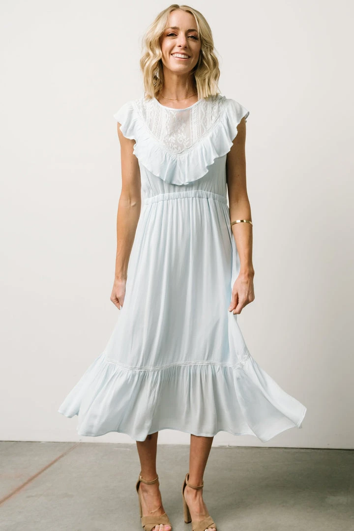 IL Misty Lace Panel Midi Dress | Sky Blue 1 IL Misty Lace Panel Midi Dress | Sky Blue