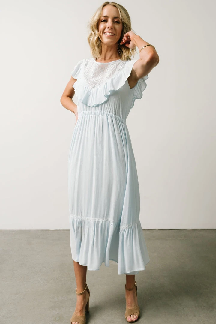 IL Misty Lace Panel Midi Dress | Sky Blue 5 IL Misty Lace Panel Midi Dress | Sky Blue