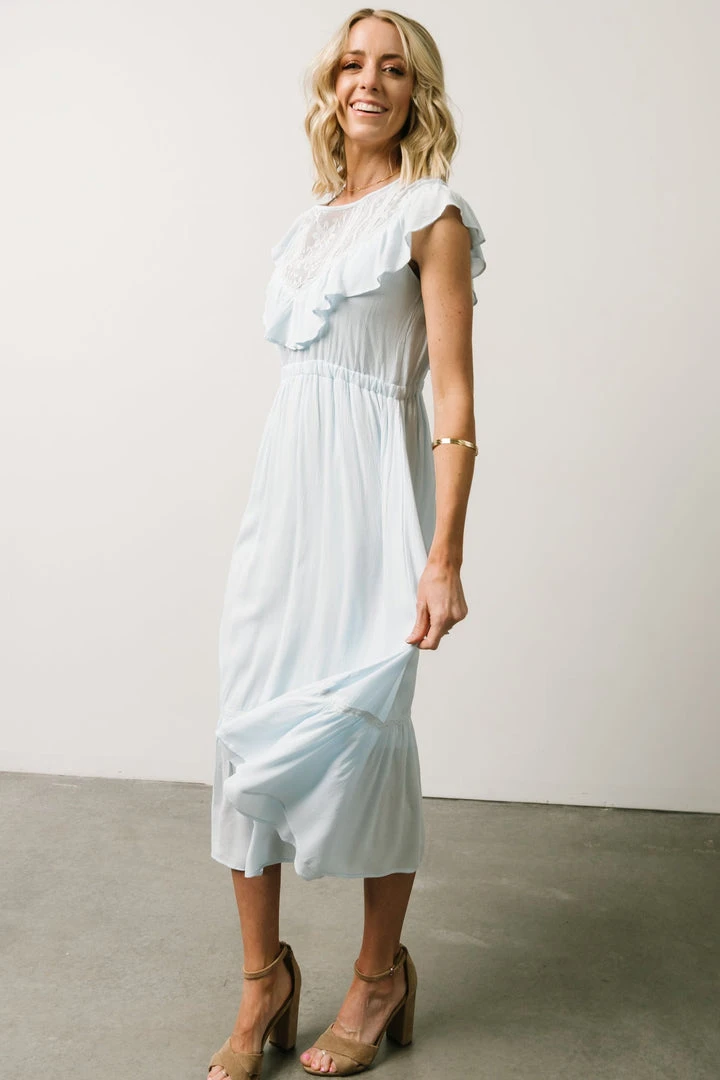 IL Misty Lace Panel Midi Dress | Sky Blue 4 IL Misty Lace Panel Midi Dress | Sky Blue
