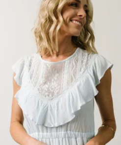 IL Misty Lace Panel Midi Dress | Sky Blue 10 IL Misty Lace Panel Midi Dress | Sky Blue